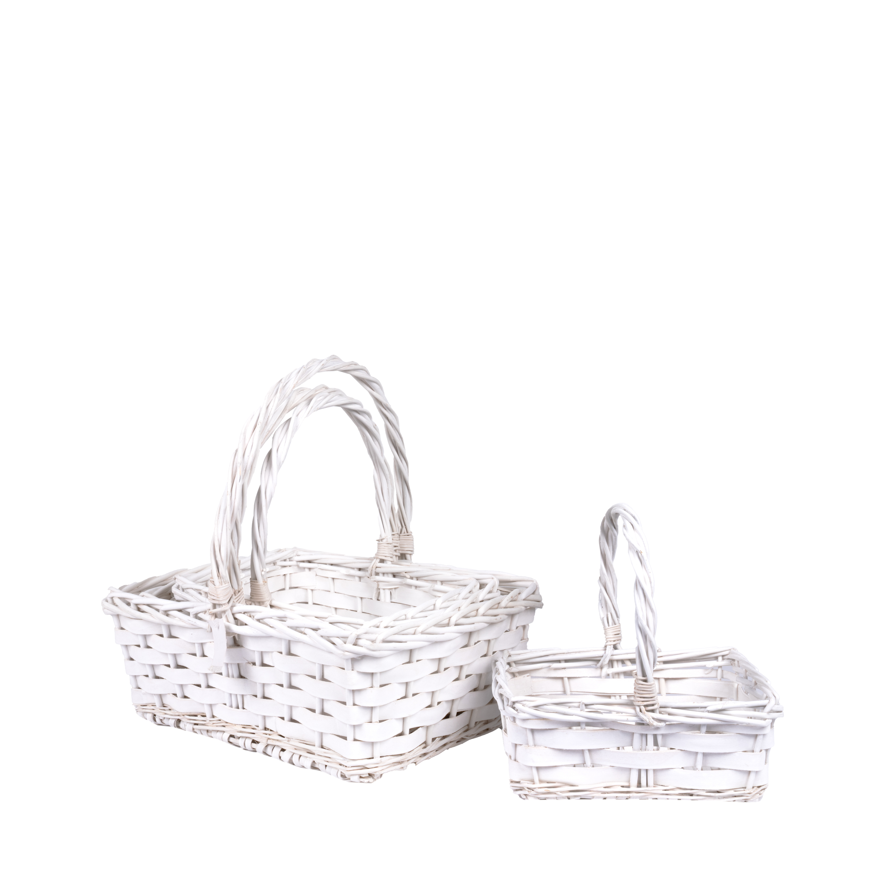 Willow baskets 41x35xH16, 36x29xH14, 31x24xH12, 26x19xH11cm 4pcs